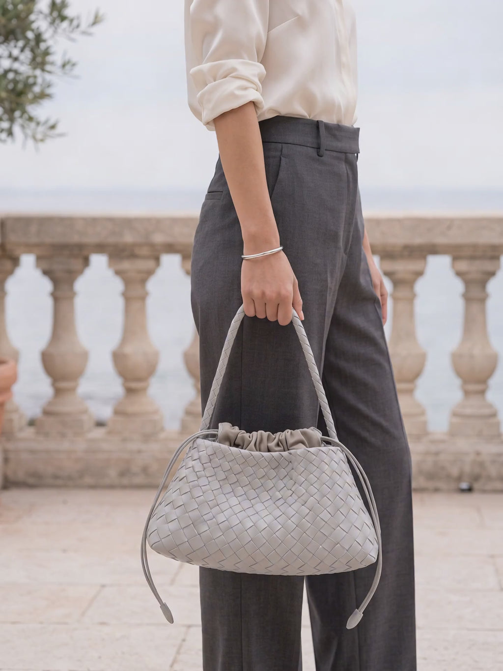 The Antibes in Dove hanging from its braided strap, ten second film